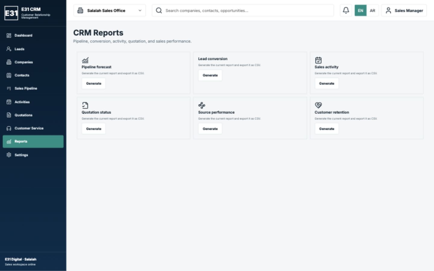 CRM System Reports