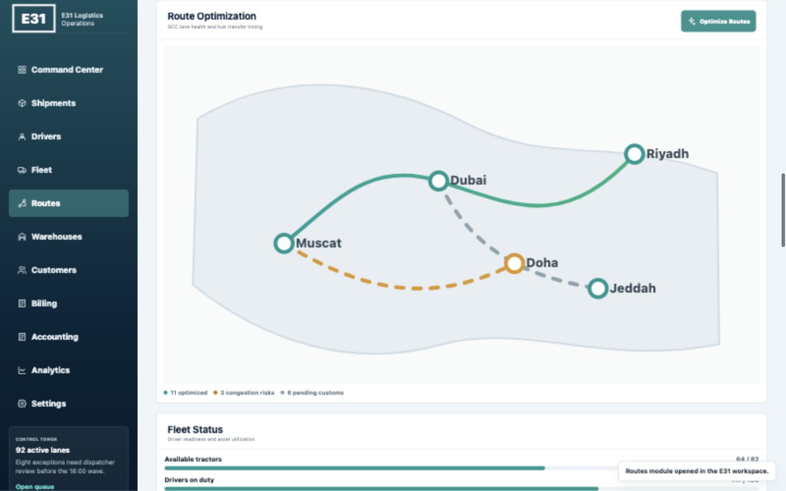 Logistics System Routes